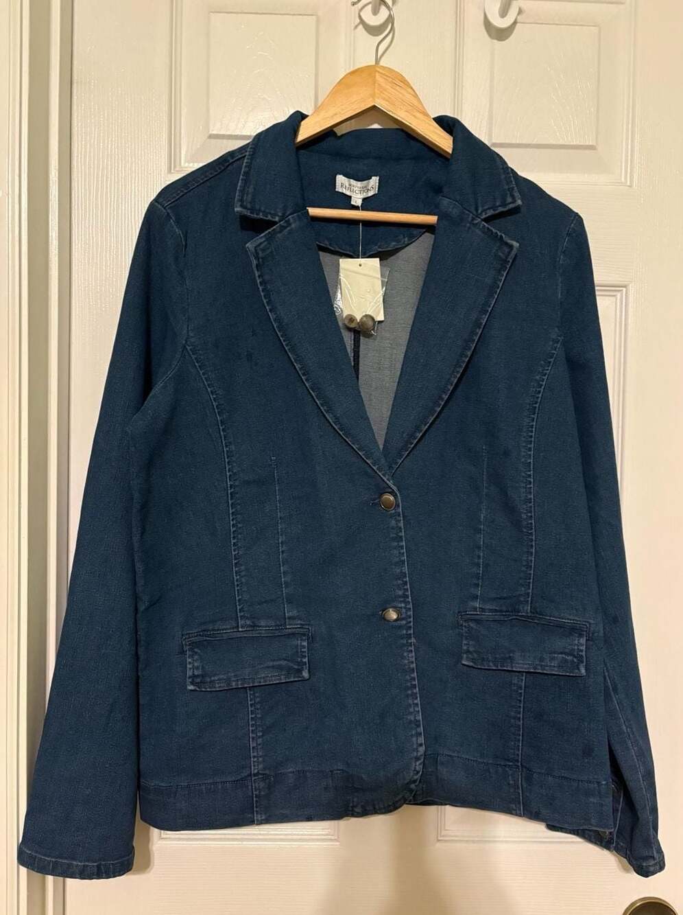 NWT Northern Reflections Denim Blazer Jacket, size large